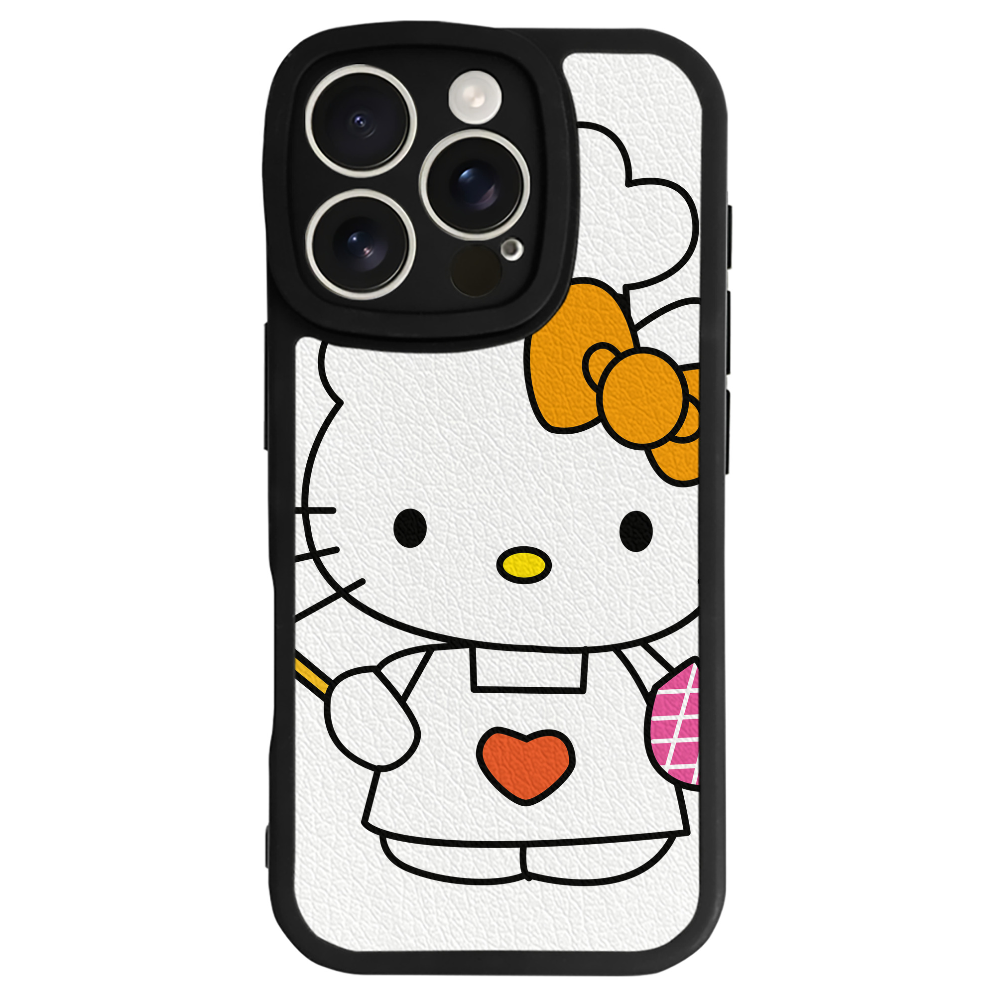 （画像用） Hello Kitty ハローキティ 【iPhone 16シリーズ対応】シリコンスマホケース（レザー調） 材質：シリコン